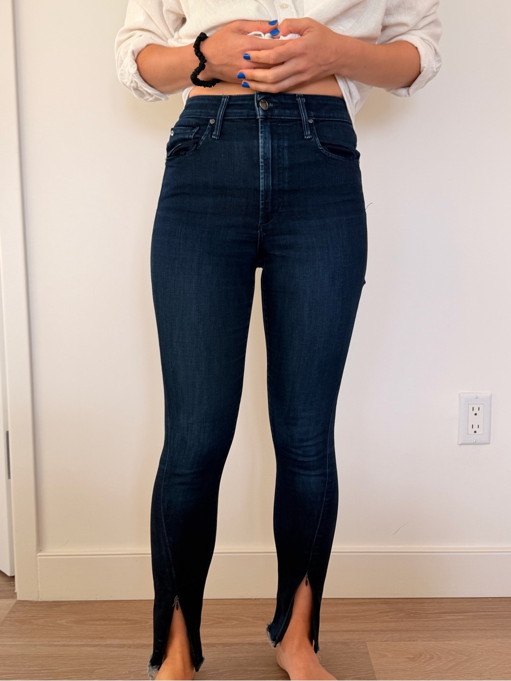 High-Waist Dark Blue Skinny Jeans - WWW / Joes